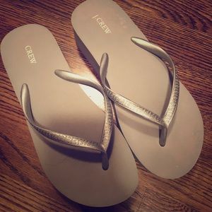 J Crew gray flip-flops